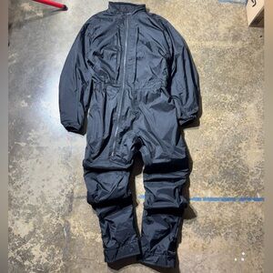 Olympia Moto Sports One-Piece Motorcycle Rain Suit Black Waterproof Riding Gear